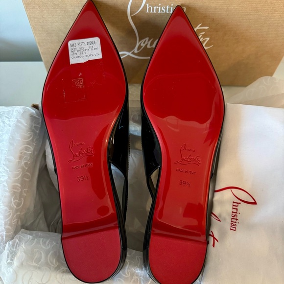 Christian Louboutin Hot Chick Patent Leather Slingback Flats - Picture 3 of 7